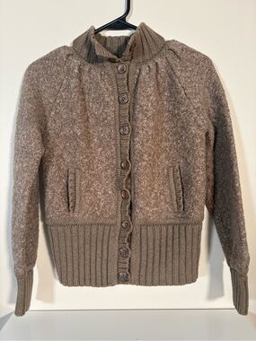 Moda International Brown Button-Up Knit Cardigan